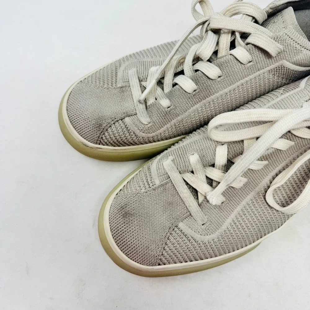 Rothy's Lace Up Sneakers Gray Size 8‎ Sustainable Knit Low Top Earthy Coastal
